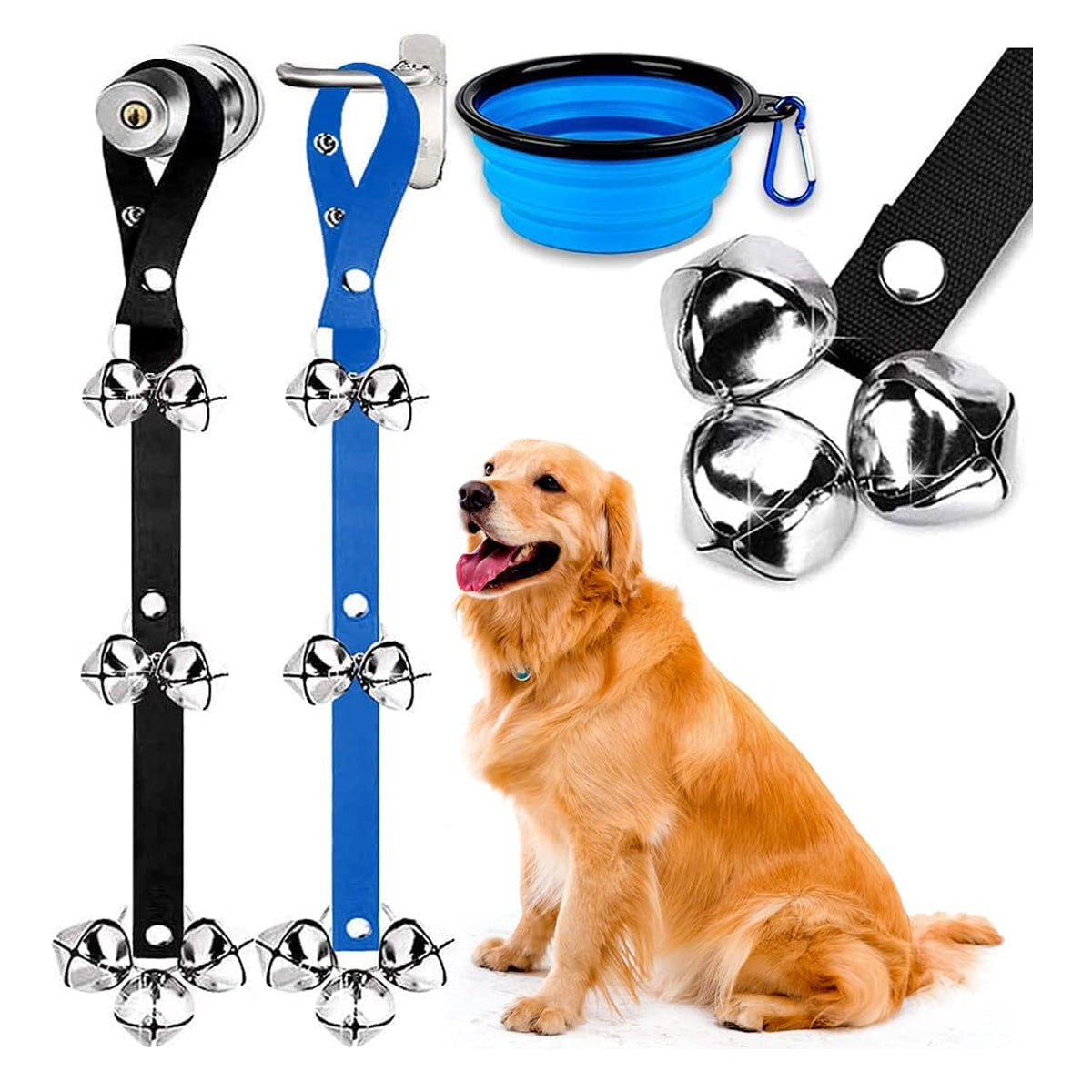 Premium Quality Dog Doorbells for Easy Puppy Potty Training - Adjustable and Extra Loud with 7 Large Bells