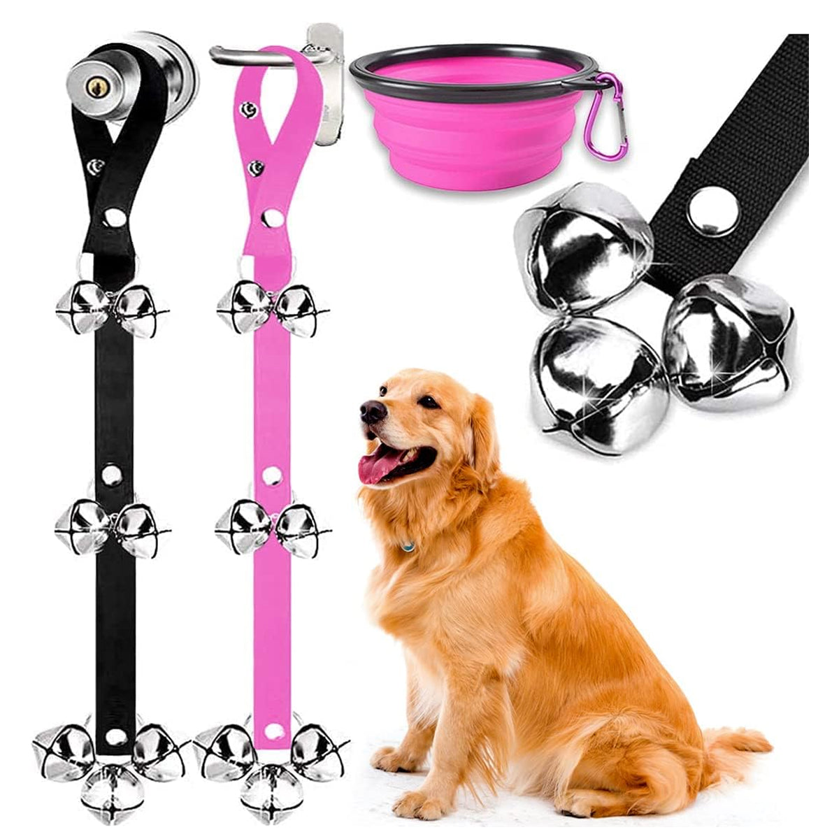 Premium Quality Dog Doorbells for Easy Puppy Potty Training - Adjustable and Extra Loud with 7 Large Bells