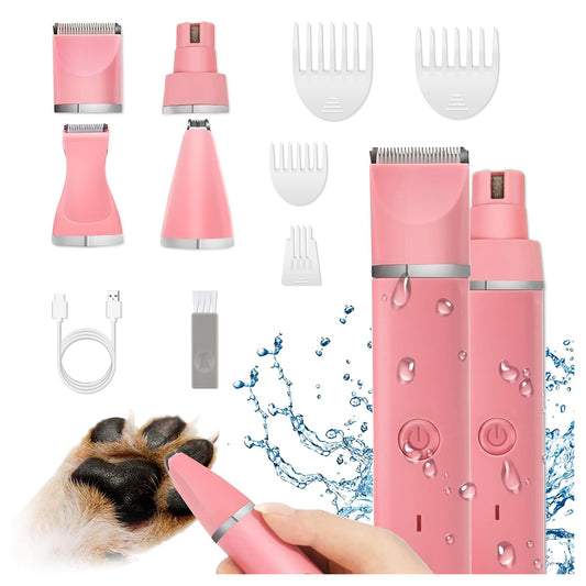 Dog Clippers Grooming Kit Hair Clipper-Low Noise Paw Trimmer- Rechargeable