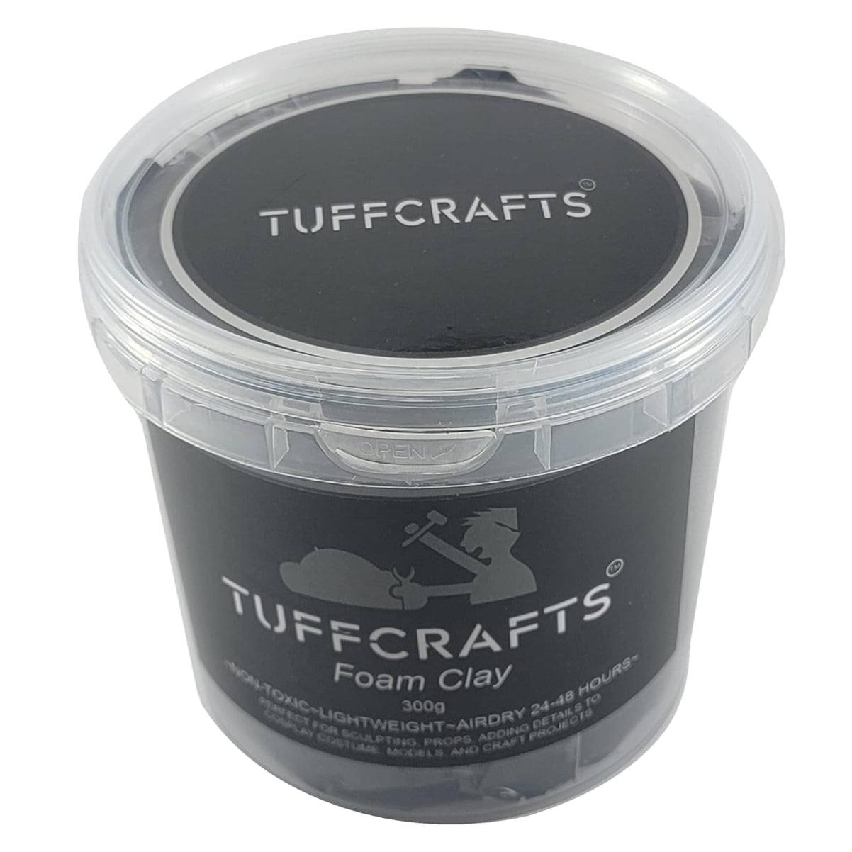 TUFFCRAFTS Premium Foam Clay (300g Black) -Premiun Quality, High Density, Lightweight -Air Dries within 24 to 48 Hours -Cut, Sand, Glue or Paint -Light Weight, Flexible and Non-Toxic. Moldable Cosplay