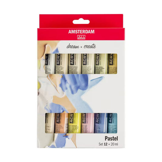 Amsterdam Standard Series Pastel 20ml Acrylic Paint Set 12 Colors