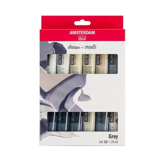 Amsterdam Standard Series Grays 20ml Acrylic Paint Set 12 Colors