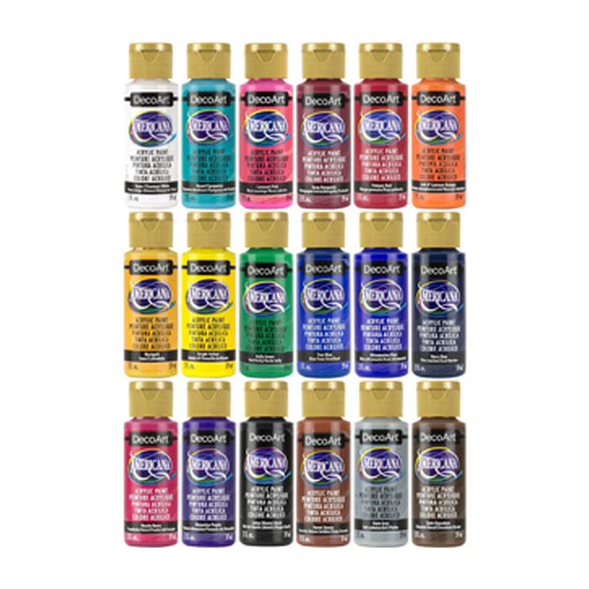 DecoArt Rainbow Brights Acrylic Paint Set 18pk