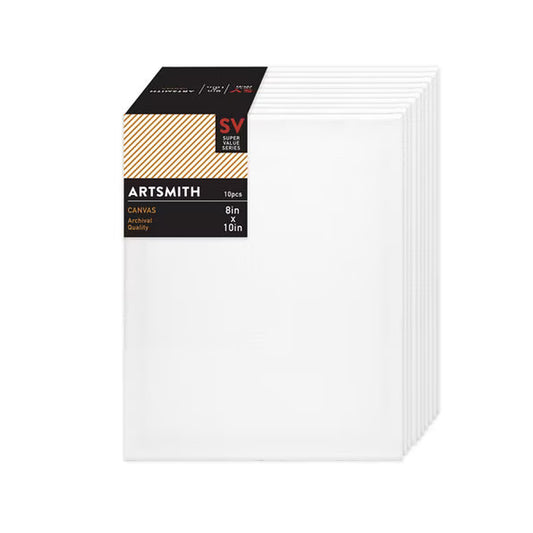 8" x 10" Stretched Super Value Pack Cotton Canvas 10pk by Artsmith