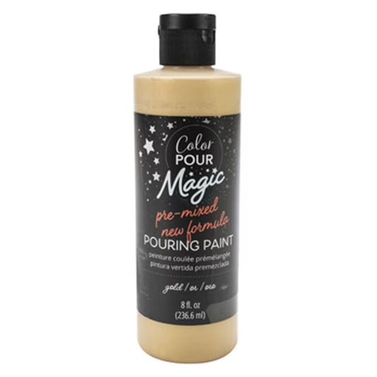 American Crafts Color Pour Magic Pre Mixed Paint 8oz Metallic Gold