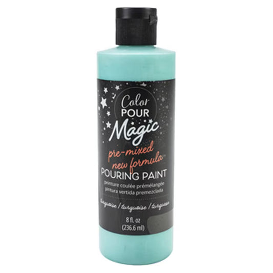American Crafts Color Pour Magic Pre Mixed Paint 8oz Turquoise