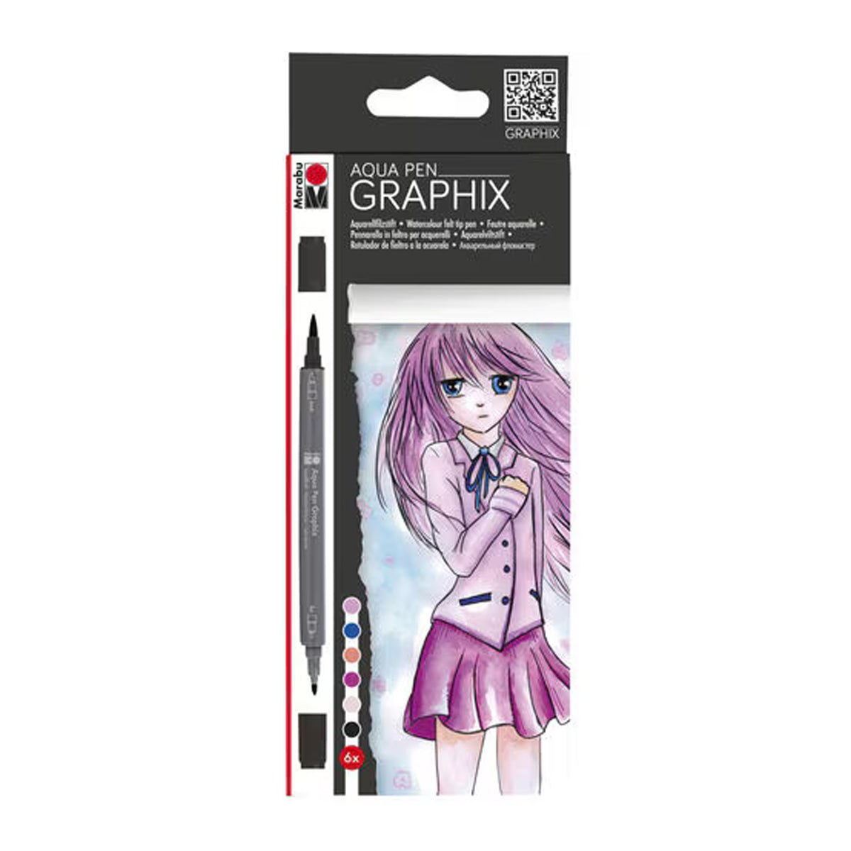 Aqua Pen Make Manga 6pc