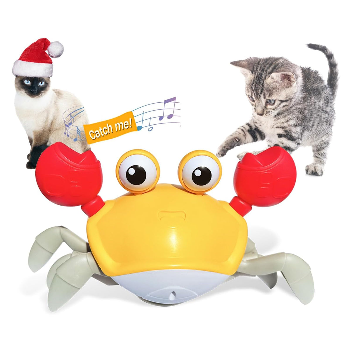 Crawling Crab Dog Toys,Escaping Crab Dog Toy with Obstacle Avoidance Sensor