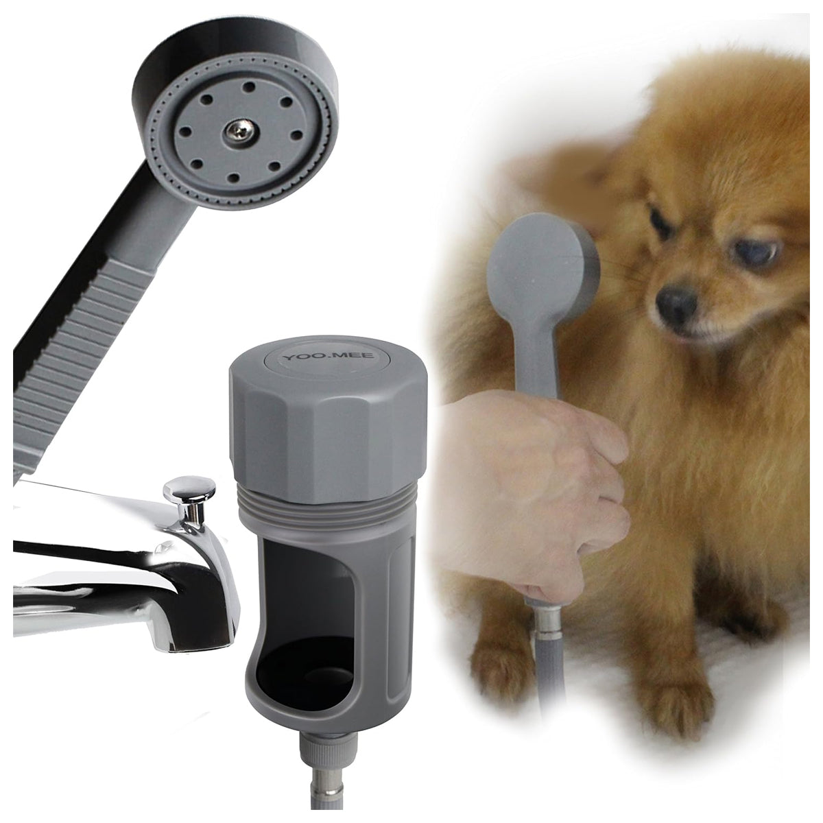 Pets Shower Attachment, Quick Connect on Tub Spout w/Front Diverter, Ideal for Bathing Child