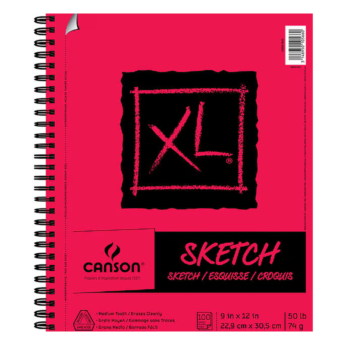 Canson XL 9''x12'' 100 Sheets Spiral Sketch Pad