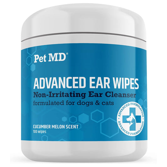 Advanced Otic Ear Cleaner Wipes for Cats and Dogs - Veterinary Formula Treats Ear Infections - 100 Count