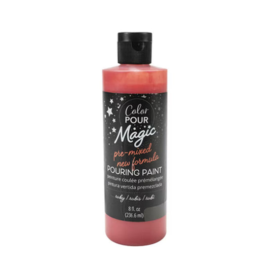 American Crafts Color Pour Magic Pre Mixed Paint 8oz Ruby