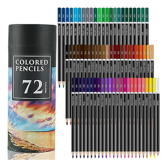 72-Color Professional Colored Pencils for Adult Coloring Books, Sketching, Shading - Ideal for Artists, Beginners, Kids, and Pros