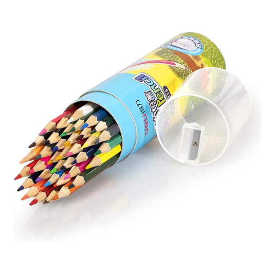 36 Pack Colored Pencils with Built-in Sharpener in Tube Cap, Vibrant Color Presharpened Pencils for School Kids Teachers