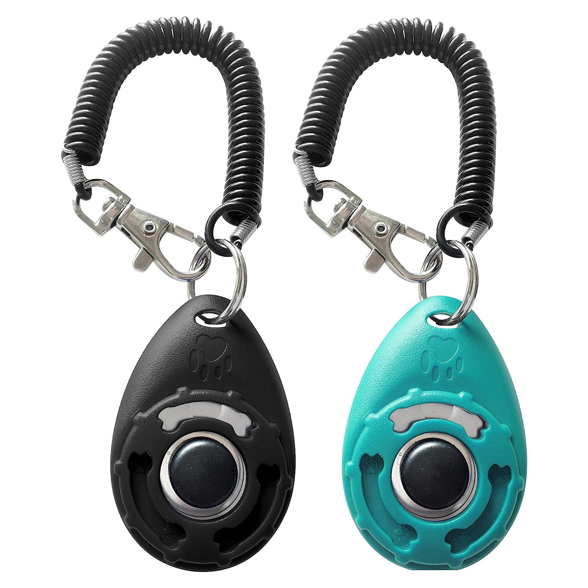 Pet Training Clicker with Wrist Strap - Dog Training Clickers (New Black + Blue)