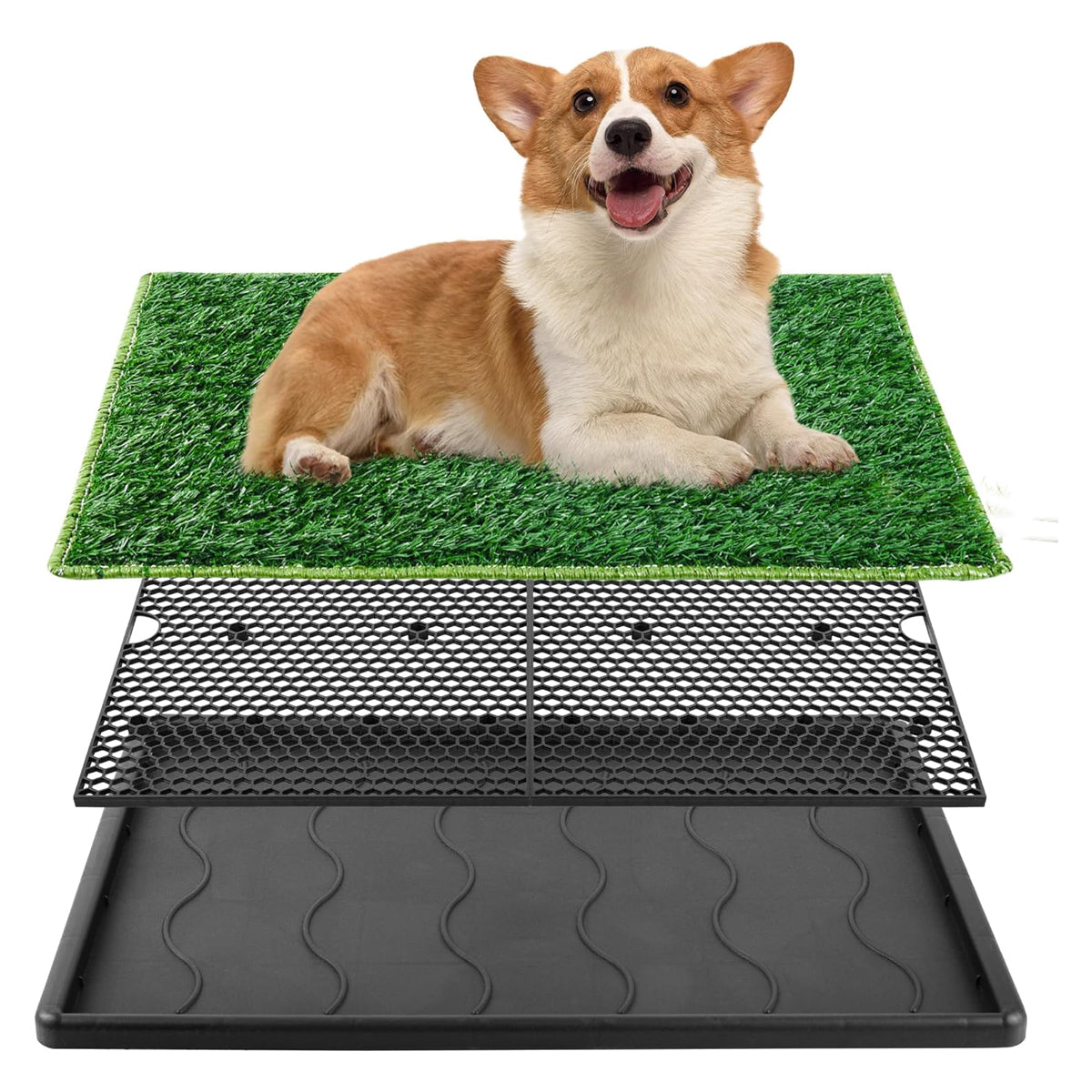 Grass Pad for Dogs,17”x25” Dog Grass Pad with Tray,Indoor&Outdoor Dog Potty Tray