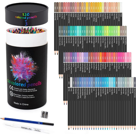 120-Color Colored Pencils, Premium Art Drawing Pencils for Adult Coloring Books, Soft Core, Coloring Pencils for Adults Beginners kids