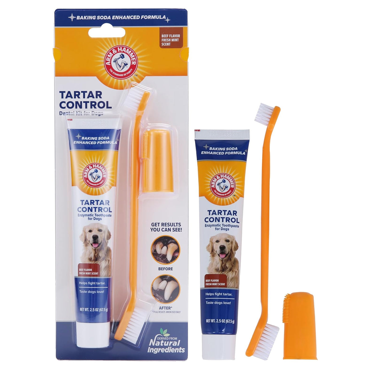 Pets Tartar Control Kit for Dogs | Contains Toothpaste, Toothbrush & Fingerbrush