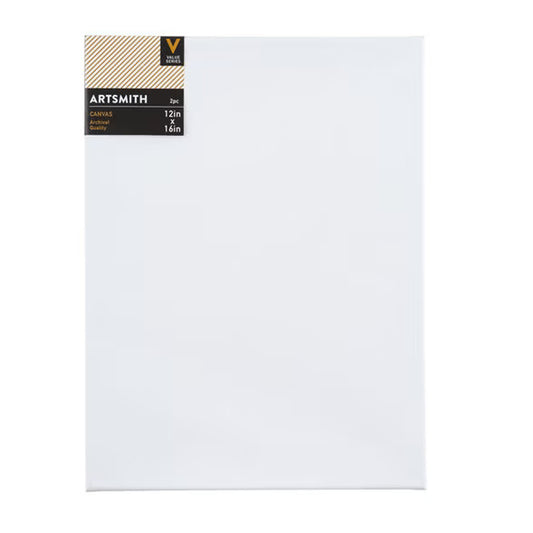 12" x 16" Value Cotton Canvas 2pk by Artsmith
