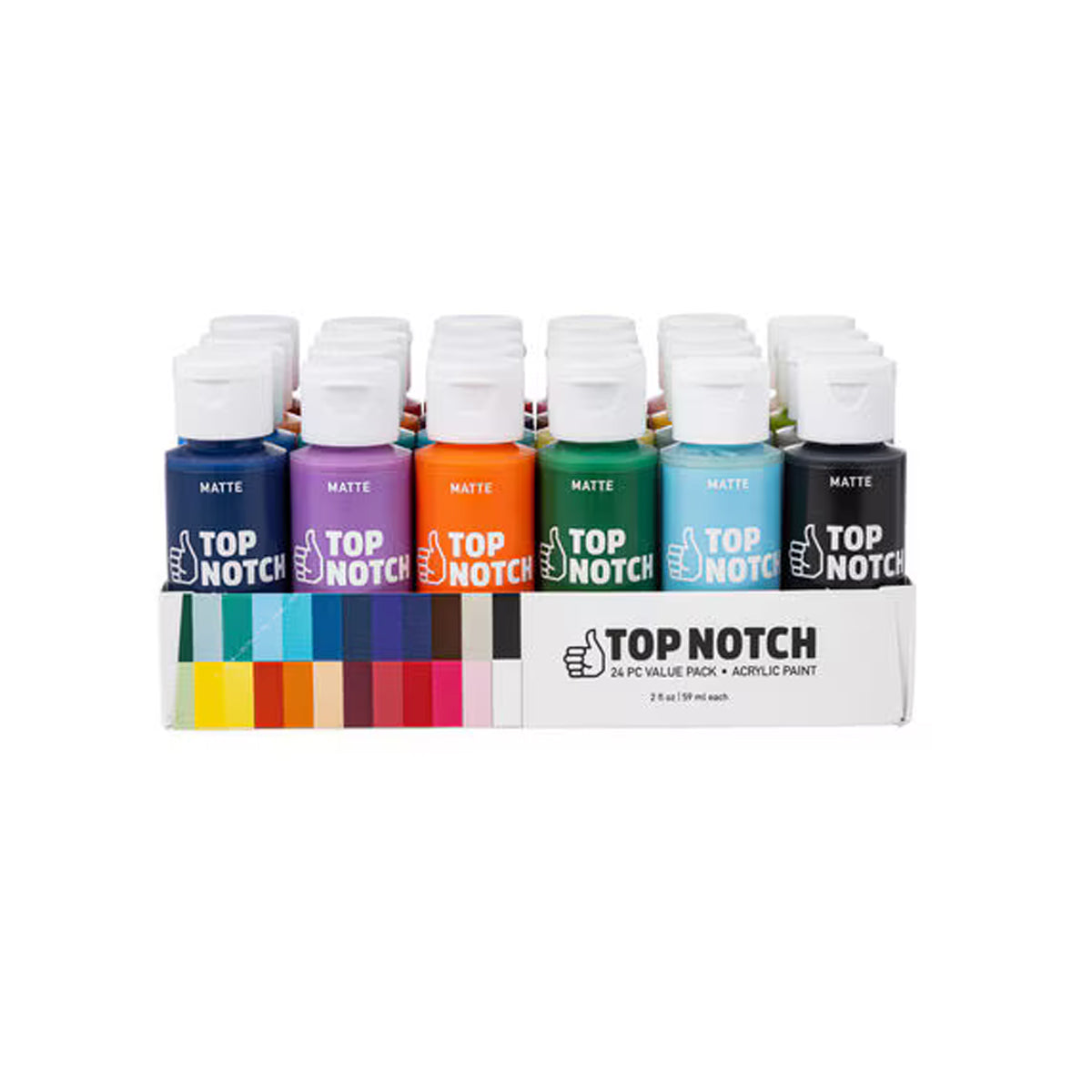 2oz Primary Colors Acrylic Paint Value Pack 24ct by Top Notch