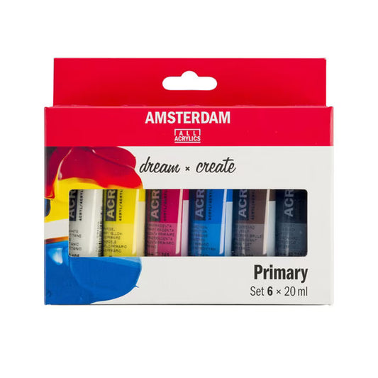 Amsterdam Standard Series Primary 20ml Acrylic Paint Set 6 Colors