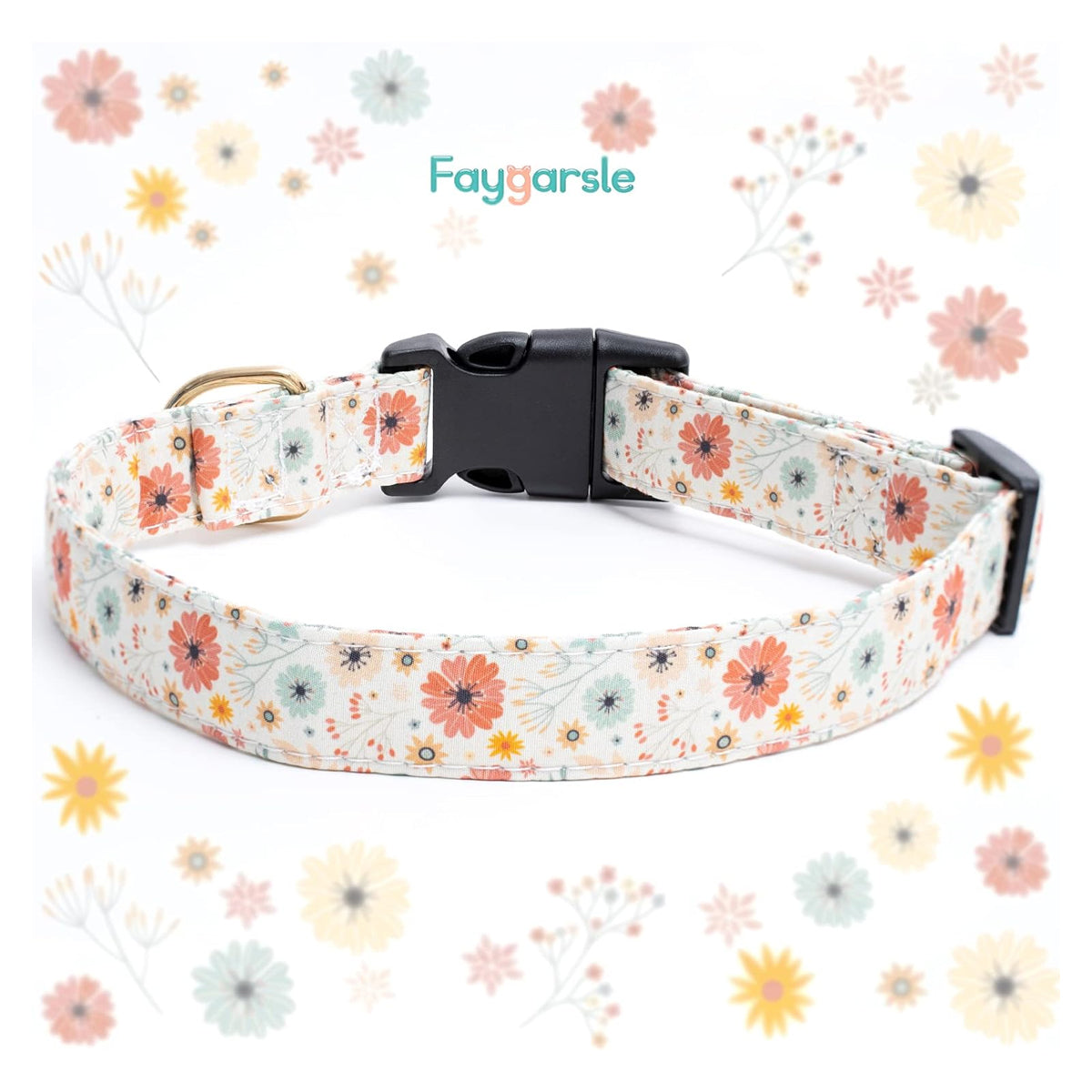 Cotton Designer Dogs Collar Cute Flower Dog Collars for Girl Female