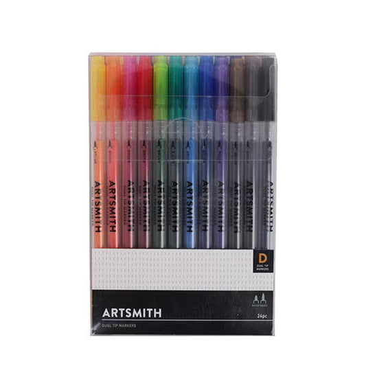 24ct Dual Tip Brush Markers by Artsmith