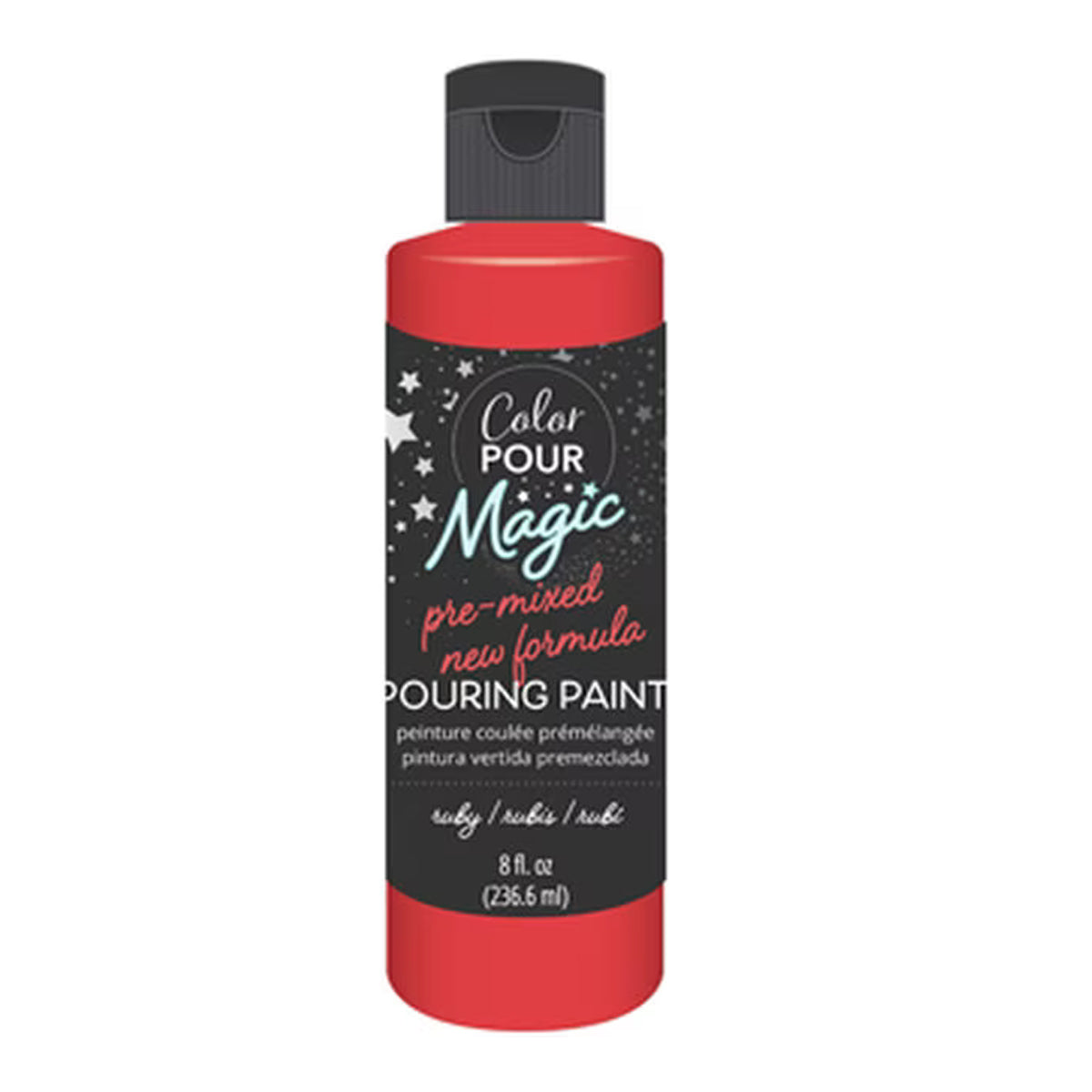 American Crafts Color Pour Magic Pre Mixed Paint 8oz Ruby