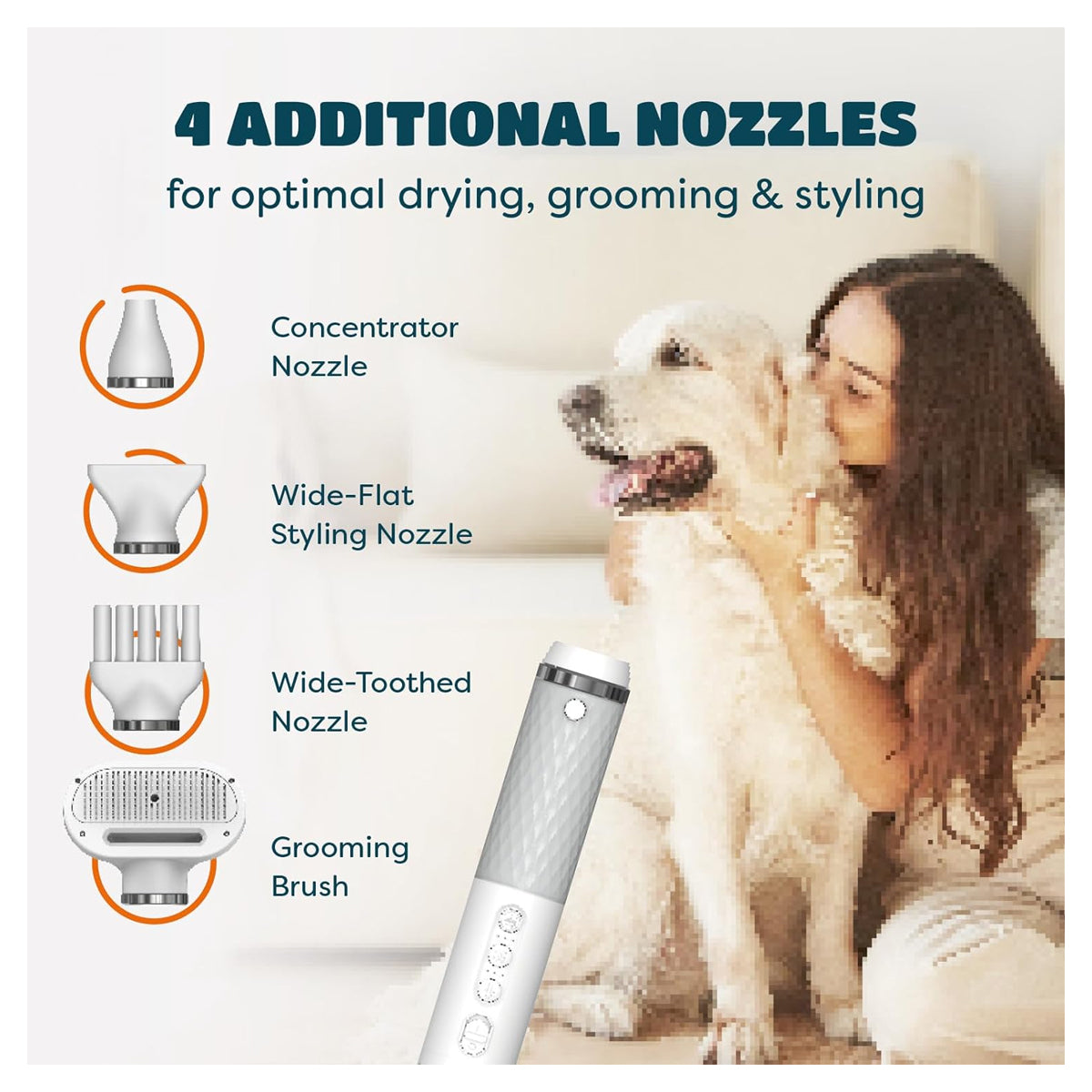 Dog Hair Dryer | Pet Hair Dryer | 5 in 1 Dog Blower Grooming Dryer