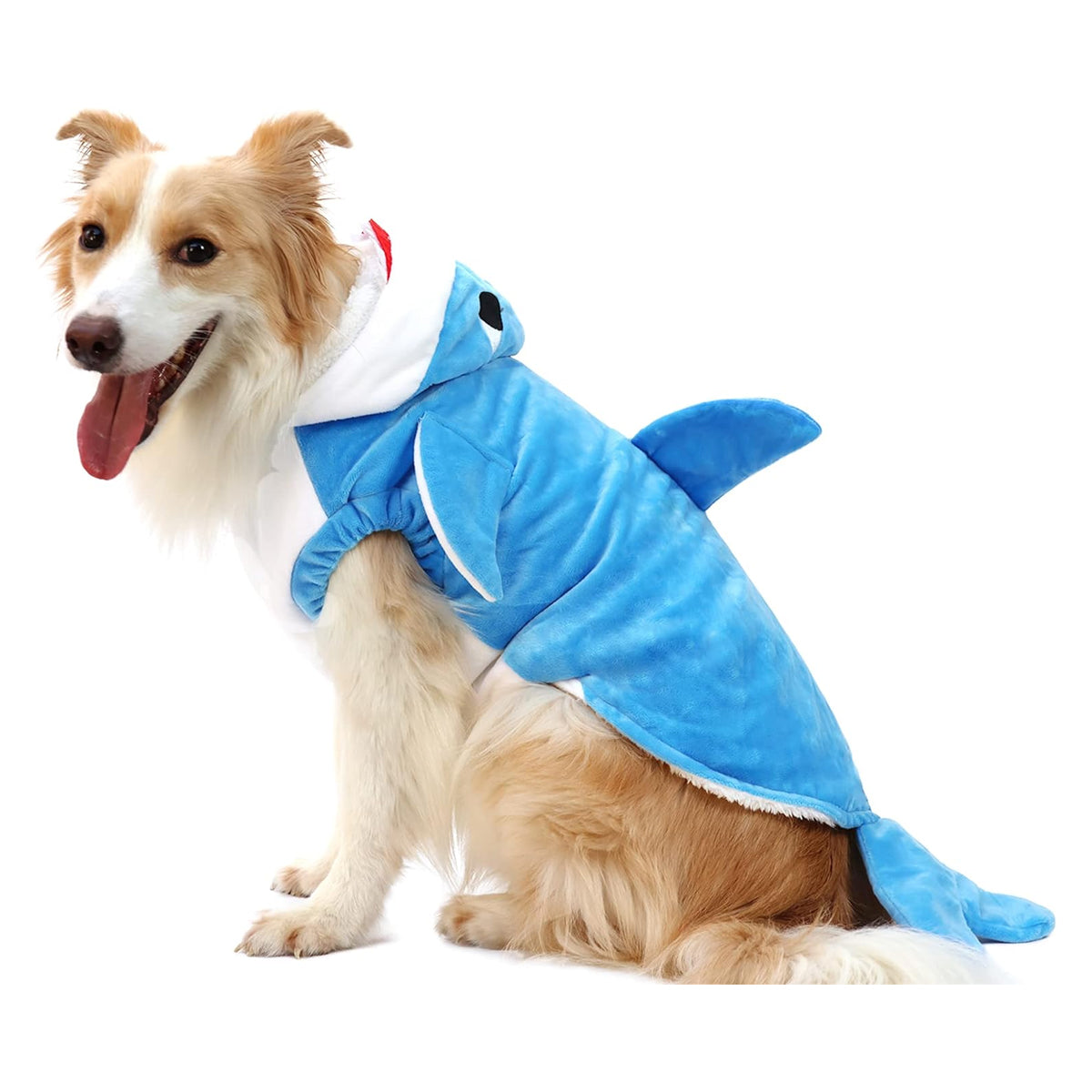 Pet Shark Costume Clothes, Cute Christmas Dog Apparel Outfit for Large Dogs, Fall and Winter, Blue