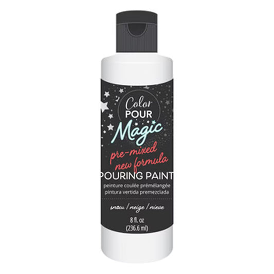 American Crafts Color Pour Magic Pre Mixed Paint 8oz Snow