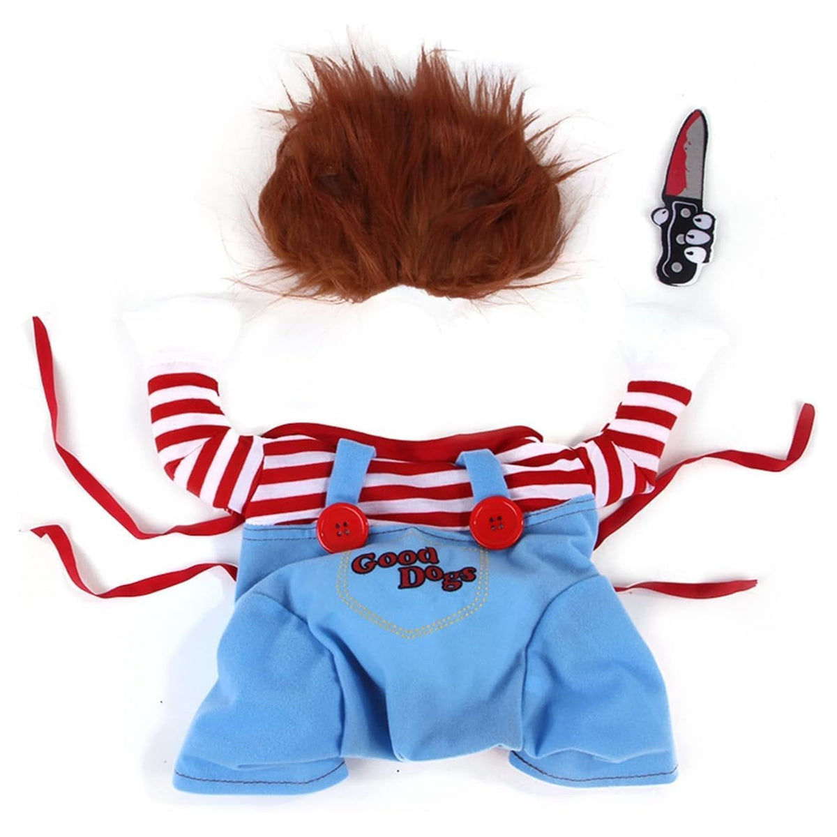 Pet Dog Clothing Funny Clothing Wig and Knife Novelty Funny Horror Props Clothing Accessories