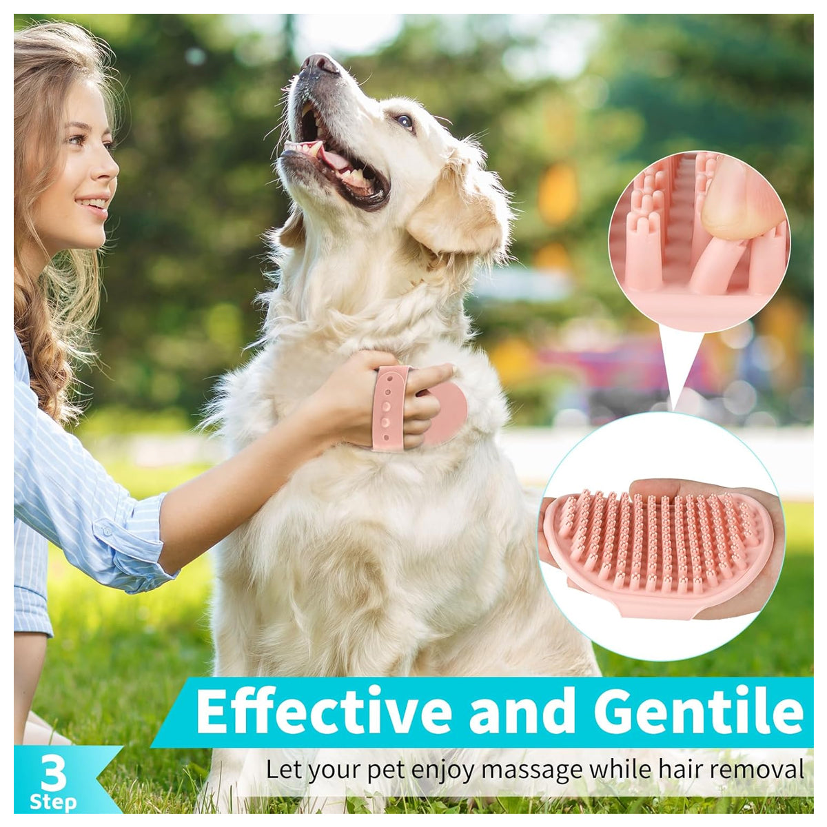 3PCS Dog Bath Brush | Dog Shampoo brush | Dog Scrubber for Bath