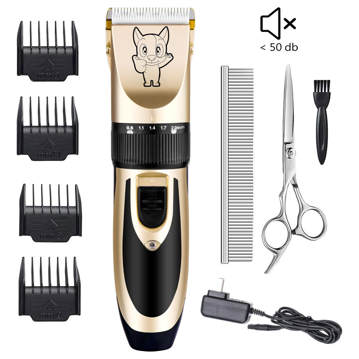 Dog Grooming Kit Clippers, Low Noise, Electric Quiet, Rechargeable