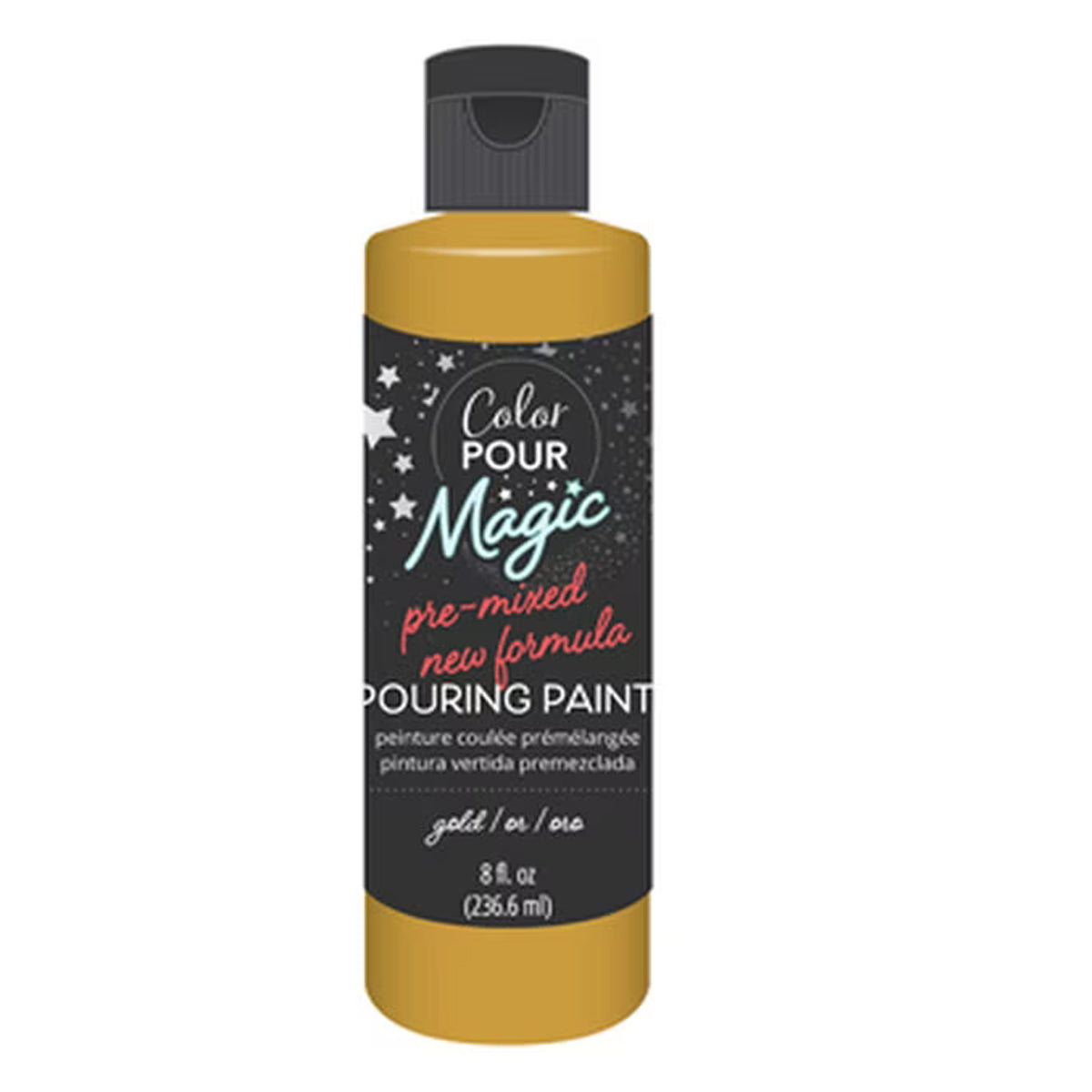 American Crafts Color Pour Magic Pre Mixed Paint 8oz Metallic Gold