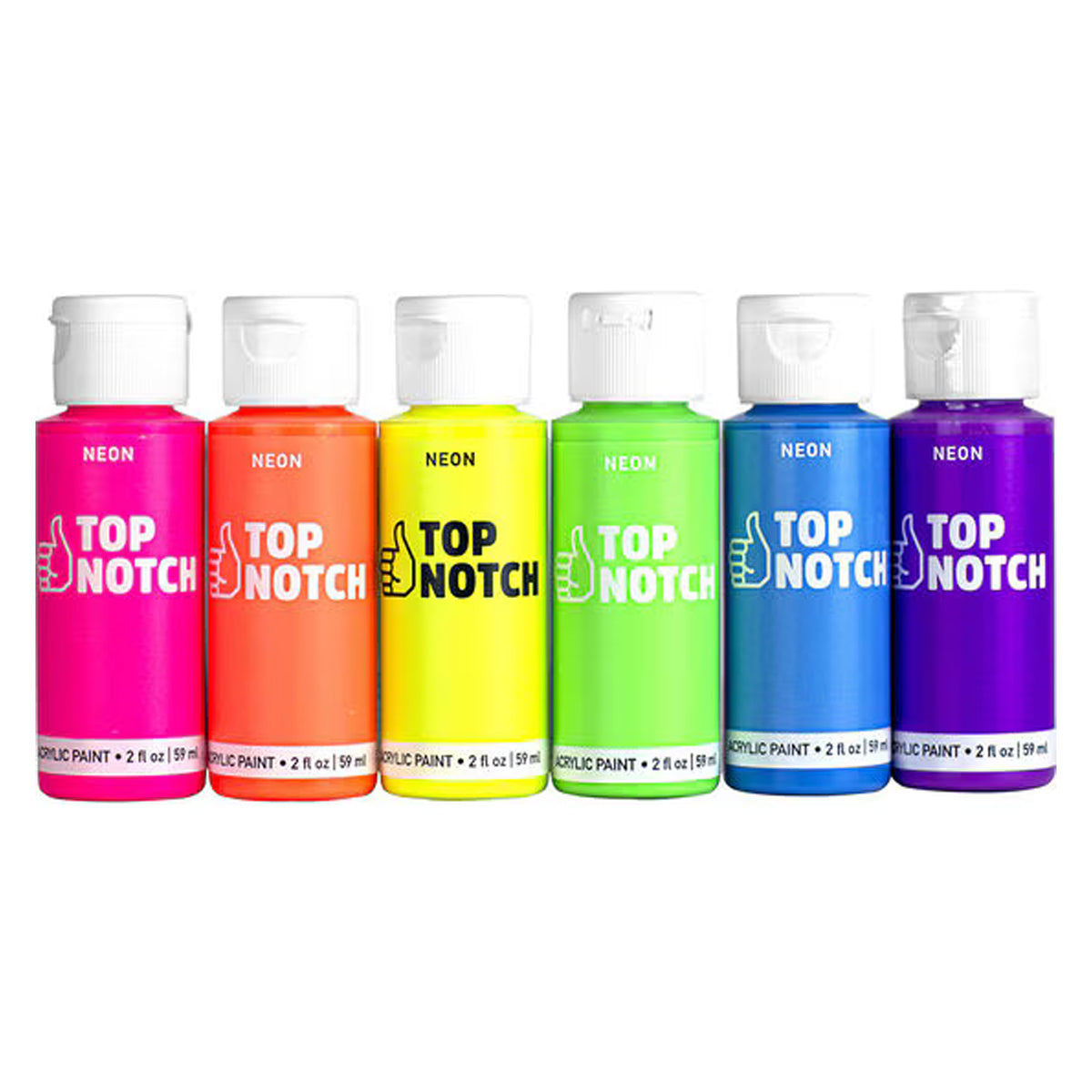 2oz Neon Acrylic Paint Value Pack 6ct by Top Notch