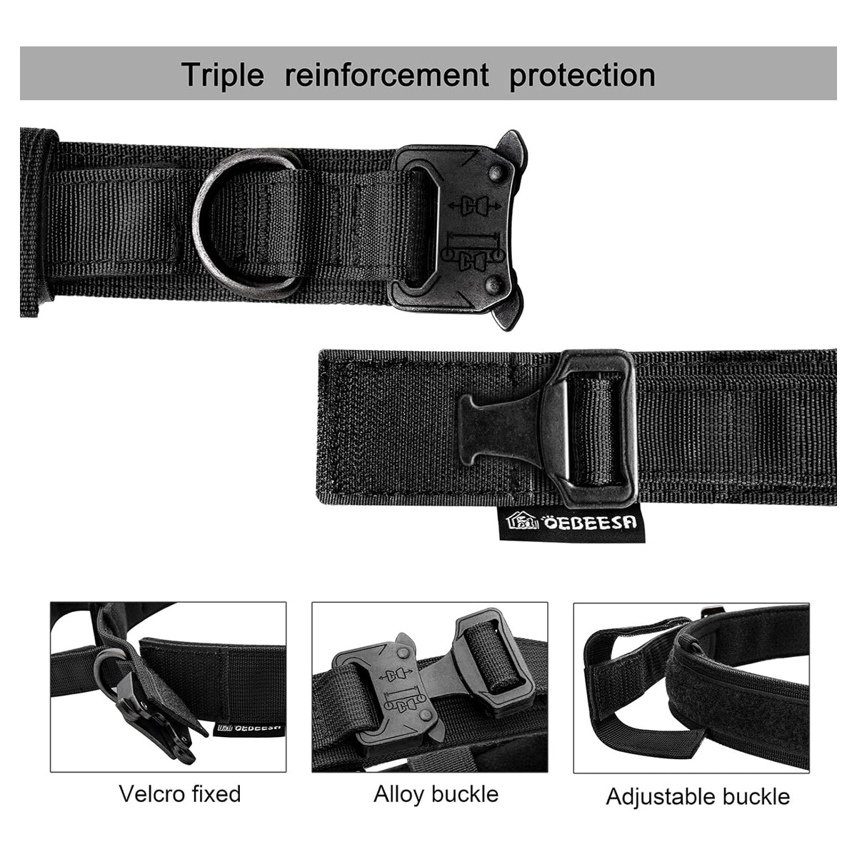 Tactical Dog Collar Adjustable Military Collar