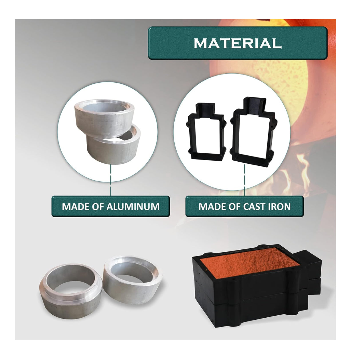 Simond Store Cast Iron 2 Part & Aluminium 2 Part Mold Delft Clay Petrobond Sand Casting Kit