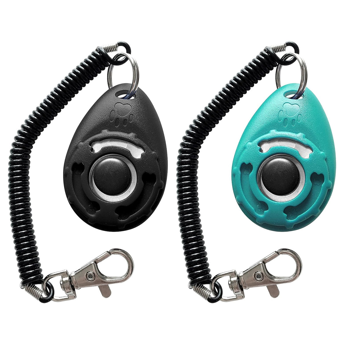 Pet Training Clicker with Wrist Strap - Dog Training Clickers (New Black + Blue)