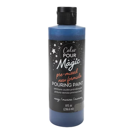 American Crafts Color Pour Magic Pre Mixed Paint 8oz Navy