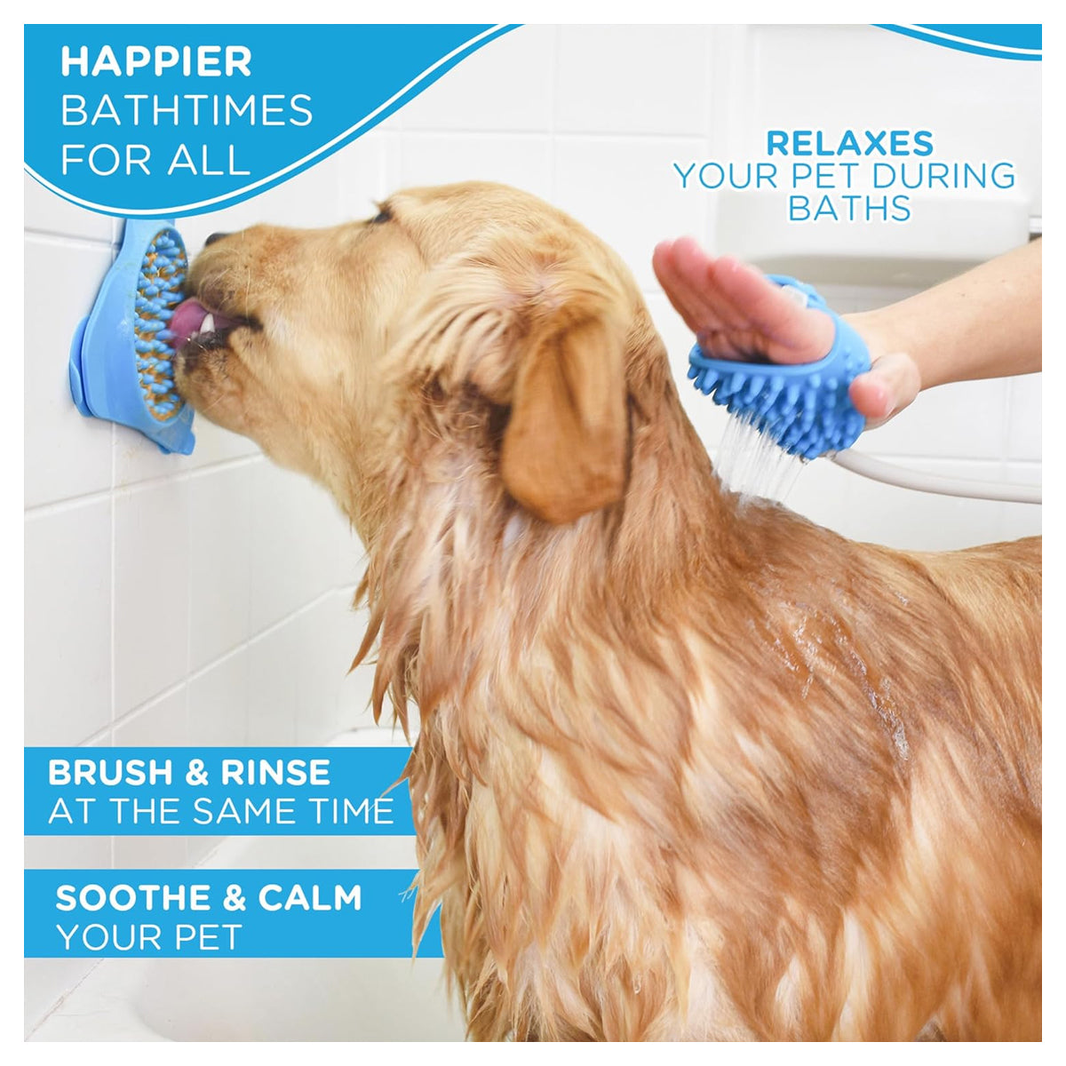 Pet Bathing Tool – Sprayer and Scrubber in One – Compatible with Indoor Shower or Outdoor Garden Hose