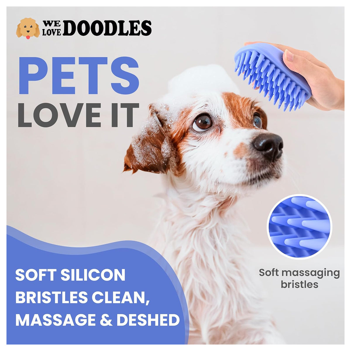 Pet Rubber Bath Brush: Ideal for Shower Scrubbing and Soothing Massage