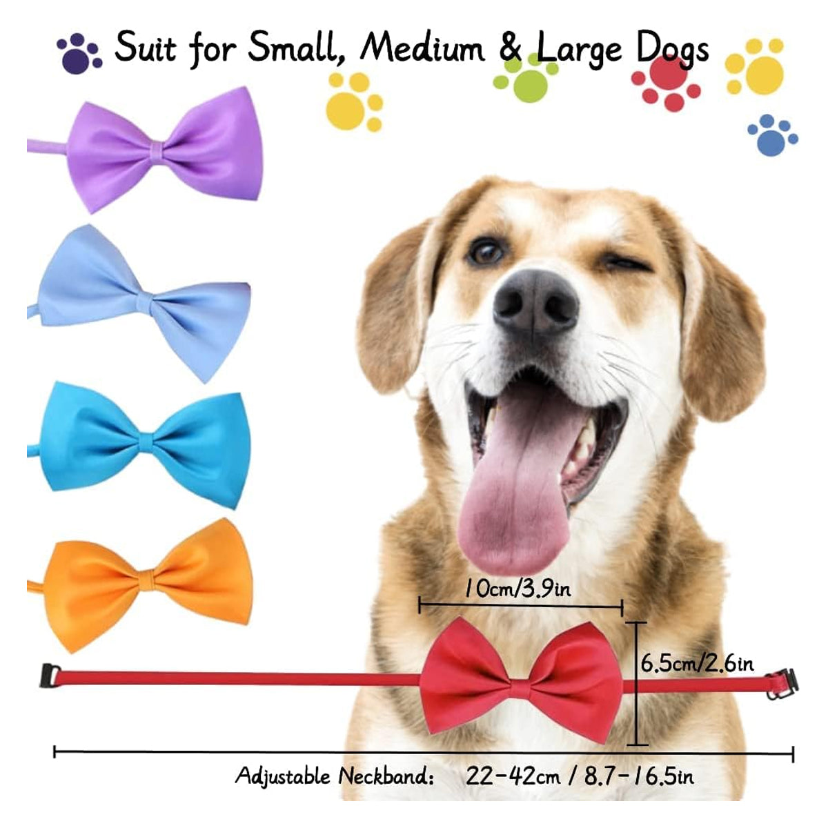 50Pcs Dog Bow Ties with Adjustable Collar