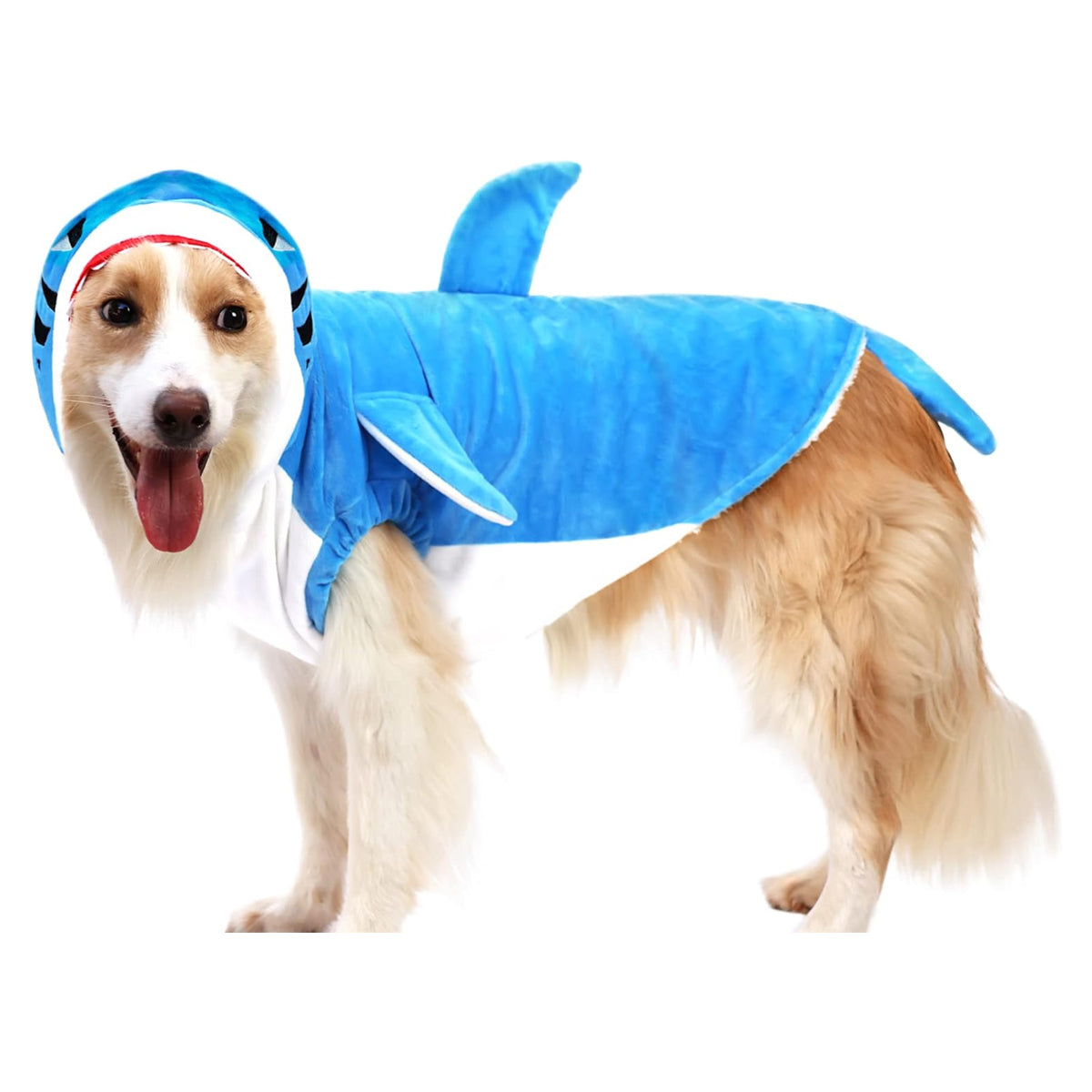 Pet Shark Costume Clothes, Cute Christmas Dog Apparel Outfit for Large Dogs, Fall and Winter, Blue