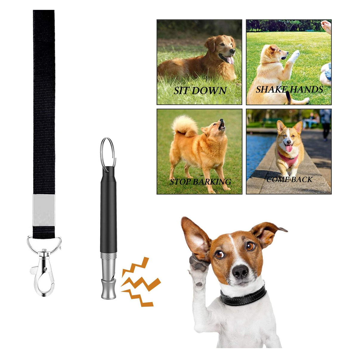 4-in-1 Dog Training Set, Puppy Training Treats- Dog Treat Training Pouch, Dog Whistle, Dog Doorbells