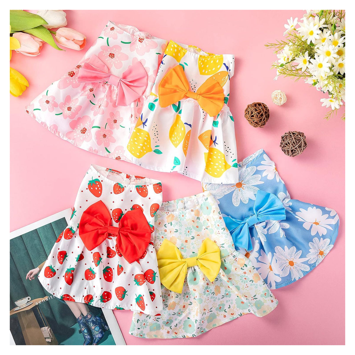 5 Floral Puppy Dresses for Small Dogs: Princess Bowknot Summer Outfits