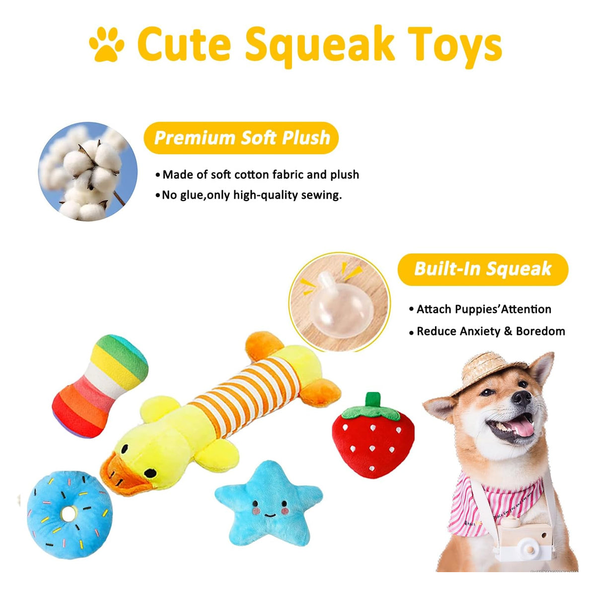 Dog Puppy Toys 23 Pack, Puppy Chew Toys for Fun and Teeth Cleaning, Dog Squeak Toys,Treat Dispenser Ball