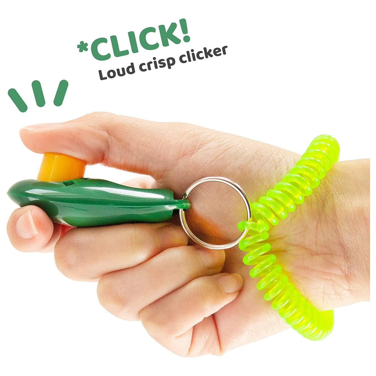 Training Clickers for Dogs, Cats, and Horses - Loud, Clear Click - 2 Pack with Wrist Strap & Large Button