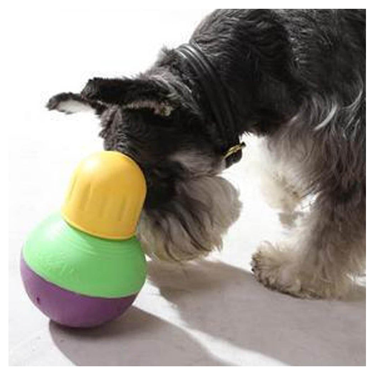 Starmark Bob-A-Lot Interactive Dog Pet Toy, Large, Yellow/Green/Purple