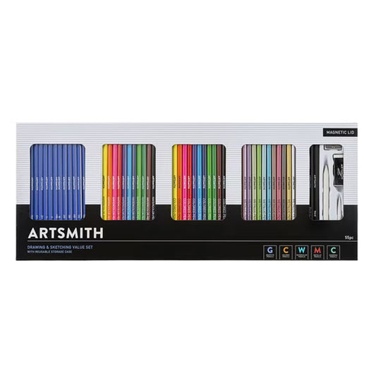 55ct Artist Pencil Drawing & Sketching Set by Artsmith